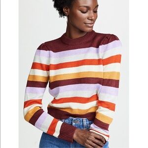 Wayf Emma Red Colorful Striped Sweater